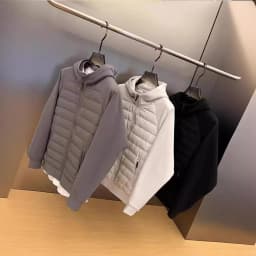 Winter New Men's Lightweight Casual Hooded Jacket Versatile Splicing Couple's Windproof and Cold Proof Cotton Jacket