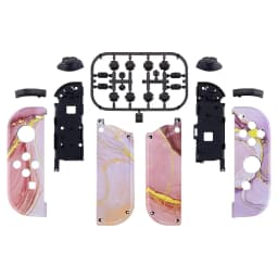 eXtremeRate Custom Patterned Controller Housing Shell Case with Full Set Buttons for NS Switch JoyCon & OLED Joycon - Wood Grain