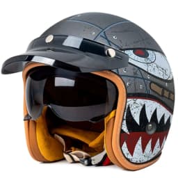 DOT Certification Women and Men Classical Carbon Fiber Motorcycle 3/4 Helmet Adults Moto Electric Scooter Open Face Helmet