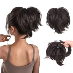 Pinch style messy chicken coop head wig ponytail bun bun bun head straight ponytail