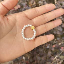 Elastic Beaded Ring Featuring Acrylic Pearls in Wave Drop Geometric Shapes Korean Style Unisex Jewelry Fresh Sweet Design Multip