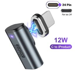 AUFU USB4.0 Magnetic USB C to C Adapter 40Gbps 8K60Hz 90 Degree Converter 240W Type C Adapter for Thunderbolt 4/3 MacBook Laptop