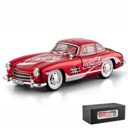 1:24 Benz 300SL Coca Cola Pepsi Cola Classic Vintage Car Alloy Diecast Model Car Sound And Light Pull Back Collection Hobby Gift