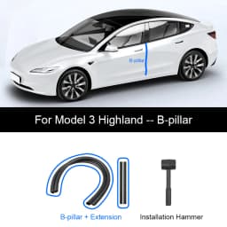 For Tesla Model Y Juniper Door Seal Strip Soundproof Rubber Weatherstrip for Model 3 Highland B-Pillar Sealing Noise Reduction