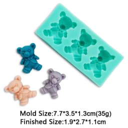 Cute Mini Bear Silicone Mold Fondant Cupcake Chocolate Biscuit Sugarcraft Kitchen Baking Cake Decorating Tools DIY Epoxy Mould