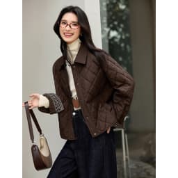 VIMLY Women's Vintage Quilted Jacket 2026 Winter Warm Parkas Plaid Spliced Cuff Long Sleeve Lady Outerwear Woman Clothes A2796