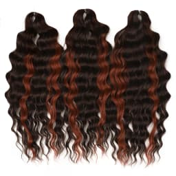 FREEDOM Synthetic Braiding Hair Extensions Deep Wavy 24 inch Long Curly Braids Hair Ombre Brown Rainbow Twist Crochet Hair
