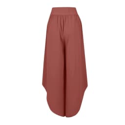 Women's Flowy Large Size Palazzo Pants Irregular Hem High Waist Casual Cropped Pants Summer Lightweight Elastic Beach Pants