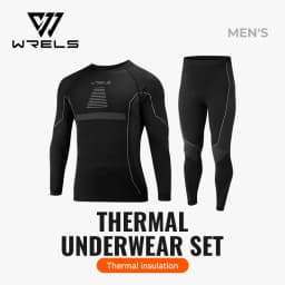 WRELS Men Women Thermal Underwear Set Solid Color Simple Autumn And Winter Thermal Underwear Fitness Hiking Travel Base Layer