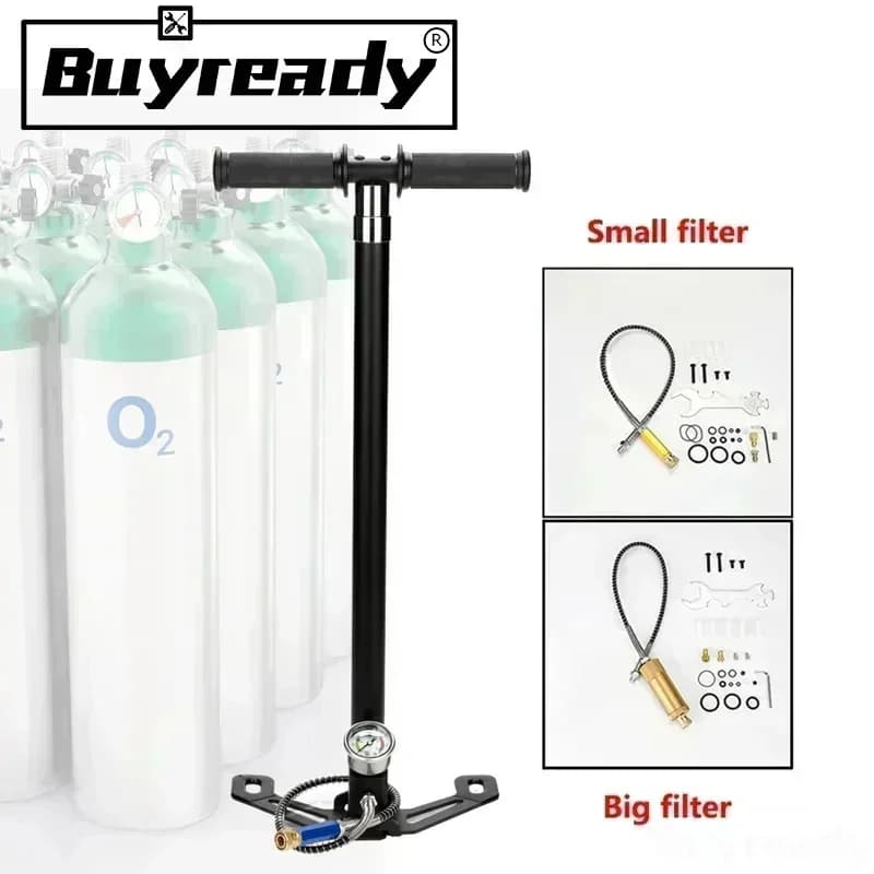 30mpa 4500psi 300bar 4 Stage High Pressure Air PCP Pump For Pcp Hunting Car Bicycle Refilling PCP Compressor