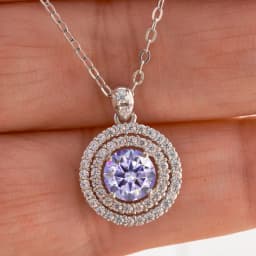 1 CT Real D Color VVS Moissanite Pendant Necklace For Women Red Blue Color Moissanite 925 Sterling Silver Wedding Fine Jewelry