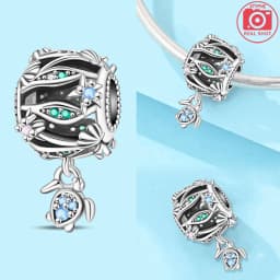 925 Sterling Silver Ocean Series Blue Turtle Starfish Shell Fit Original Bracelet Charms for Women diy Fine Jewelry Gifts