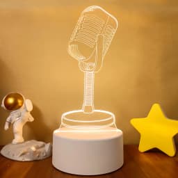 New 3d Illusion Baby Night Light Musical Note Hologram Nightlight for Home Decoration Usb Lamp Musical Souven warm white lights