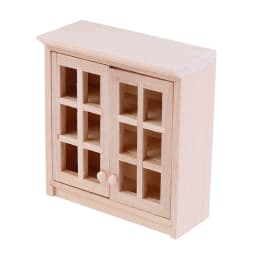 1/6 1/12 Dollhouse Miniature Bookcase Storage Rack Mini Wood Cherry Display Shelf Cabinet Cupboard Doll House Furniture Model