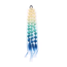 Synthetic 1Pcs Ponytail Extension Corlorful Bubble Braid Long Lantern Hairpieces Braided Ponytail with Hair Tie Straight Hairpie