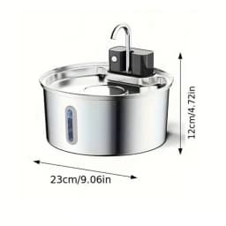 3.2L Auto Wireless Rechargeable Motion Sensor Cat Water Feeder Stainless Steel Cat Dog Pet Water Fountain Silent(No 5V 1A Plug)