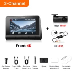 70mai Dash Cam A810S Front 4K Rear 1080P Support 4G Module GPS & ADAS Night Vision Supercapacitor Car DVR 70mai A810S