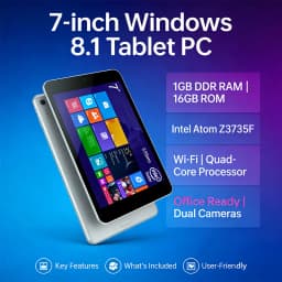 7 INCH Windows 8.1 Tablet PC System 1GDDR RAM 16GROM Z3735F WIFI Quad Core Office Work WIFI Dual Cameras
