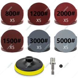 Car Polishing Buffing Sponge Foam Wool Pads Sandpaper Kit For Waxing Sanding Polisher M10 Drill Adapter Hexagonal Thread 3Inch