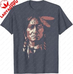 Sitting Bull Native American Chief Indian Warrior Men Women T-Shirt Unisex Summer Streetwear Tops Cotton Graphic T Shirts