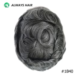 Alwayshair - DURA LACE Men's Capillary Prosthesis Hair 130% Hair Density Indian Hair Lace Toupee Wig For Man