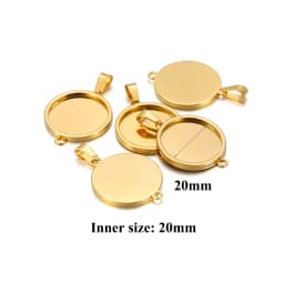 5pcs/lot stainless steel blank Cabochon Base Setting Charms Round Oval Pendant fit 15 20 25mm jewelry making supplies