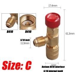 4/2/1PCS R410A R22 1/4" Refrigeration Charging Safety Valve Air Conditioning Refrigerant Safety Liquid Adapter Hand Tool Parts