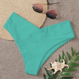 Sexy Solid Color V Cheeky Bikini Bottoms Women Triangle Thong High Waist Beach Swimwear Shorts Bathing Suit Brazilian Biquinis