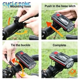 Solar Power Bike Light with Horn Bicycle Headlight Flashlight Taillight Cycling Front Rear Lamp Bike Light Set for Night Riding
