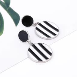 25 Styles New Acetat Black White Stripe Round Drop Earrings For Women Double Layers Triangle Square Leaf Heart Ear Jewelry