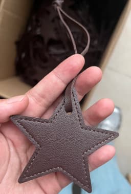 Free initials five pointed star leather luggage pendant star pu leather pendant bag pendant gift leather buckle keychain