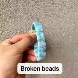 2026 AAA Grade Natural Larimar/Copper Pectolite Bead 10x14mm Bracelet Dominicana Genuine Larimar Gemstone Bangle Woman Wholesale