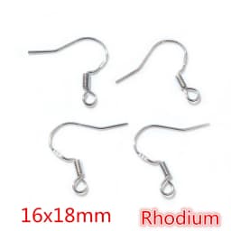 50pcs 2-Styles 925 Sterling Silver Plated Gold Rhodium Earrings Hooks Findings for DIY Earring Jewelry Making Accessories
