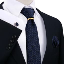 Necktie Ring For Men Luxury Tie Handkerchief Cufflinks With Gold Metal Ring Suit Paisley Red Tie For Wedding 8cm Man Accessories