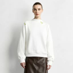 Amii Women's Oversized Pullover Hoodie Embroidered Drop Shoulder Casual Business Mock Neck Top Autumn Hoodies for Women 12623123