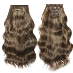 Bio Body Wave Clip In Hair Extensions 22 Inches 4 pcs/lot 220g Soft Natural Heat Resistant Fiber Clip In Synthetic Hair