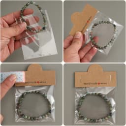 100pcs Handmade Jewelry Display Kit - 50 Elegant Clear Bags and 50 "Handmade with Love" Cards, Perfect for Jewelry Packaging