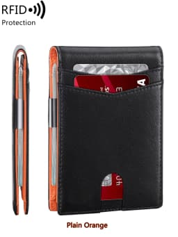 Men's Slim Thin Minimalist Front Pocket Wallets Men RFID Blocking Protected Portable Card Holder 12 Card Multifunctional Wallet