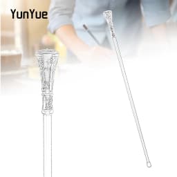 Gold Black Stripes Round Metals Walking Cane Gentleman Collections Fashion Elegant Walking Stick Photography Props Party Sceptre