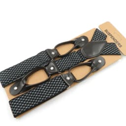 3.5 X 120cm Button Suspenders Men Braces Dark Brown Leather Vintage Pants Strap Belt for Trouser Jockstrap Hombre Suspensorios