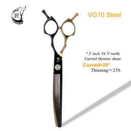 Crane High-end 7.5 Inch Dog Grooming Curved Chunker Scissors Professional Bend Thinning For Grommer Pet Hair Tijeras Tesoura