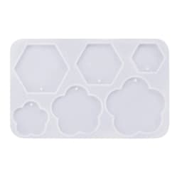 Silicone Mold for Earring Pendant Holographic Hexagon Earring Resin Mold Rainbow Light Earring Keychain Charm Epoxy Mold