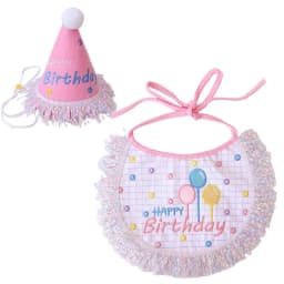 Pet Birthday Scarf Cute Delicate Lace Bib, Cat & Dog Birthday Party Celebration Prevent Saliva Towel