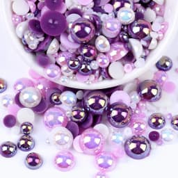 Mix Color AB Half Round ABS Beads Pearl Flatback Bead For DIY Nail Decor Jewelry Making F0104