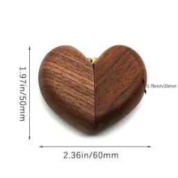 Heart Flip Ring Box, Wedding Engagement Ring Box Walnut Wood Engagement Ring Holder Personalized Gift Anniversary Gifts Couples