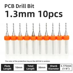 TOOLEYE 10pcs PCB Drill Bit Set Micro Drills Printed Circuit Board 1/8" Shank Mini CNC Drill Bits 0.1-3.175mm Drilling Tools