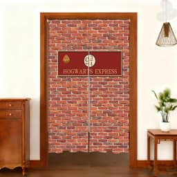 Harryy Potters 9 3/4 Train Platform Brick Wall Photography Backdrop Magic School Door Hanging Banner Half-Curtain Baby Portrait