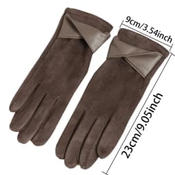 Fashion Winter Padded Warm Gloves Elegant Solid Color Suede Can Touch Screen Riding Ski Gloves for Women