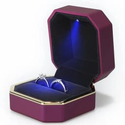 1Pc LED Jewelry Ring Box Luxury Velvet Rubber Necklace Pendant Gift Display Box With Light For Proposal Engagement Wedding Case