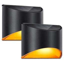 Solar LED Light Outdoor Wall Lamp IP65 Waterproof Solar Powered Sconce Lights for Garden Fence Stair Step Patio Yard Decoration